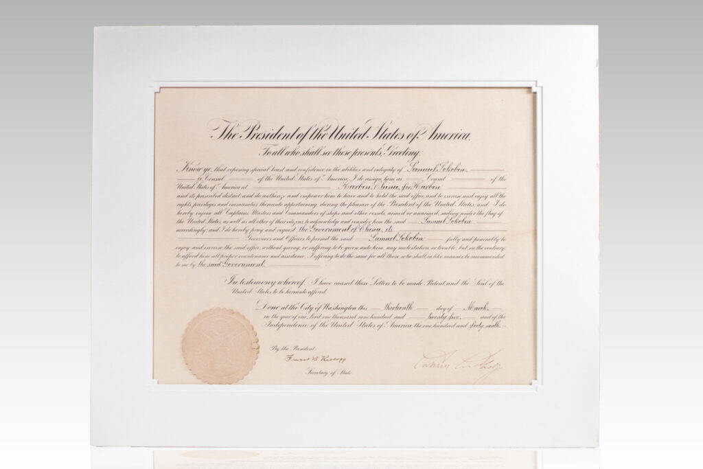 Calvin Coolidge Signed Consular Appointment.