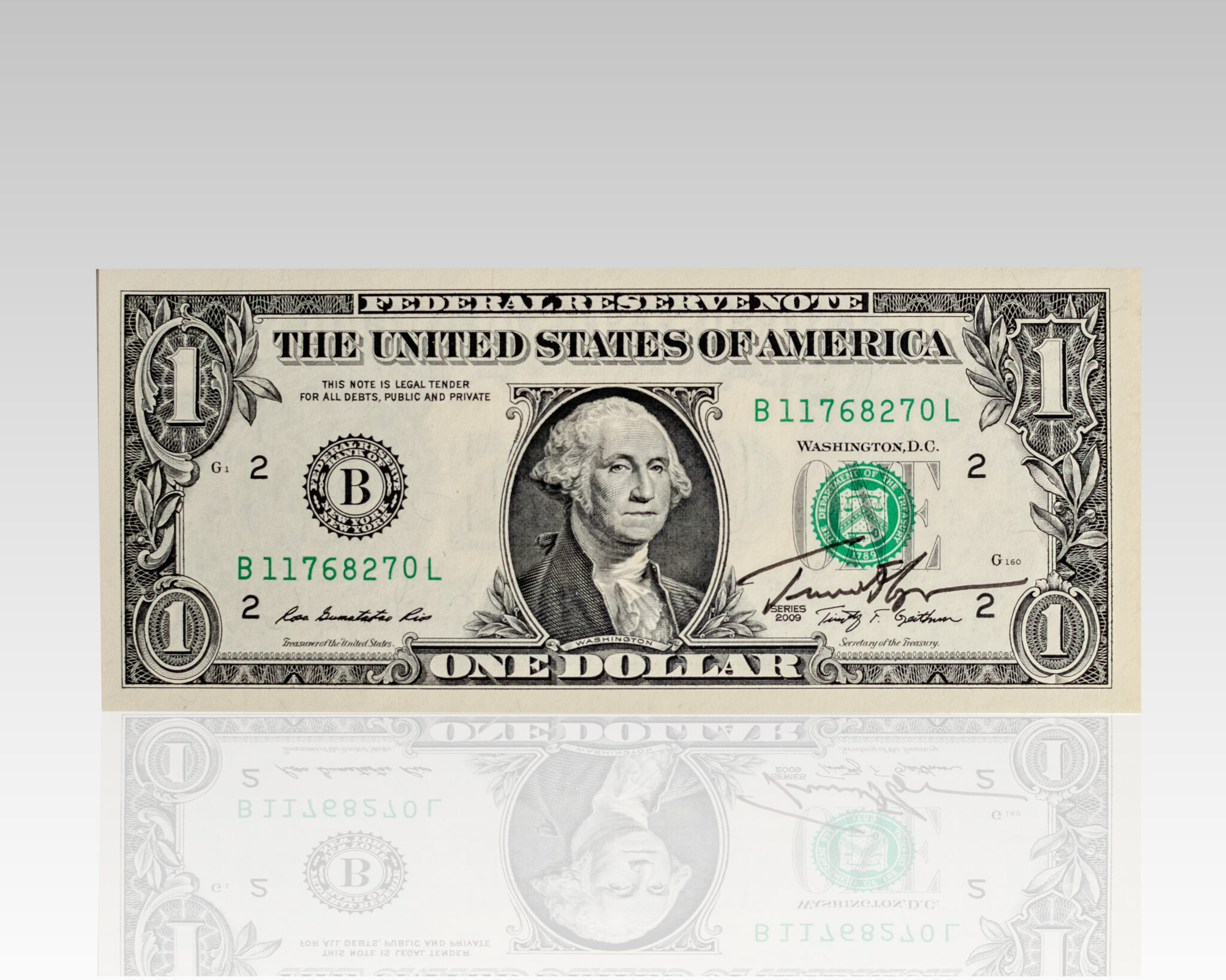 Timothy Geithner Signed Dollar Bill.