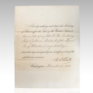 Ulysses S. Grant Document Signed as President.
