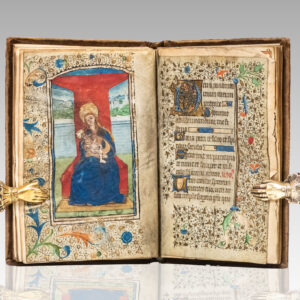 Thirteenth to Fifteenth Century Illuminated Book of Hours Leaf Book.