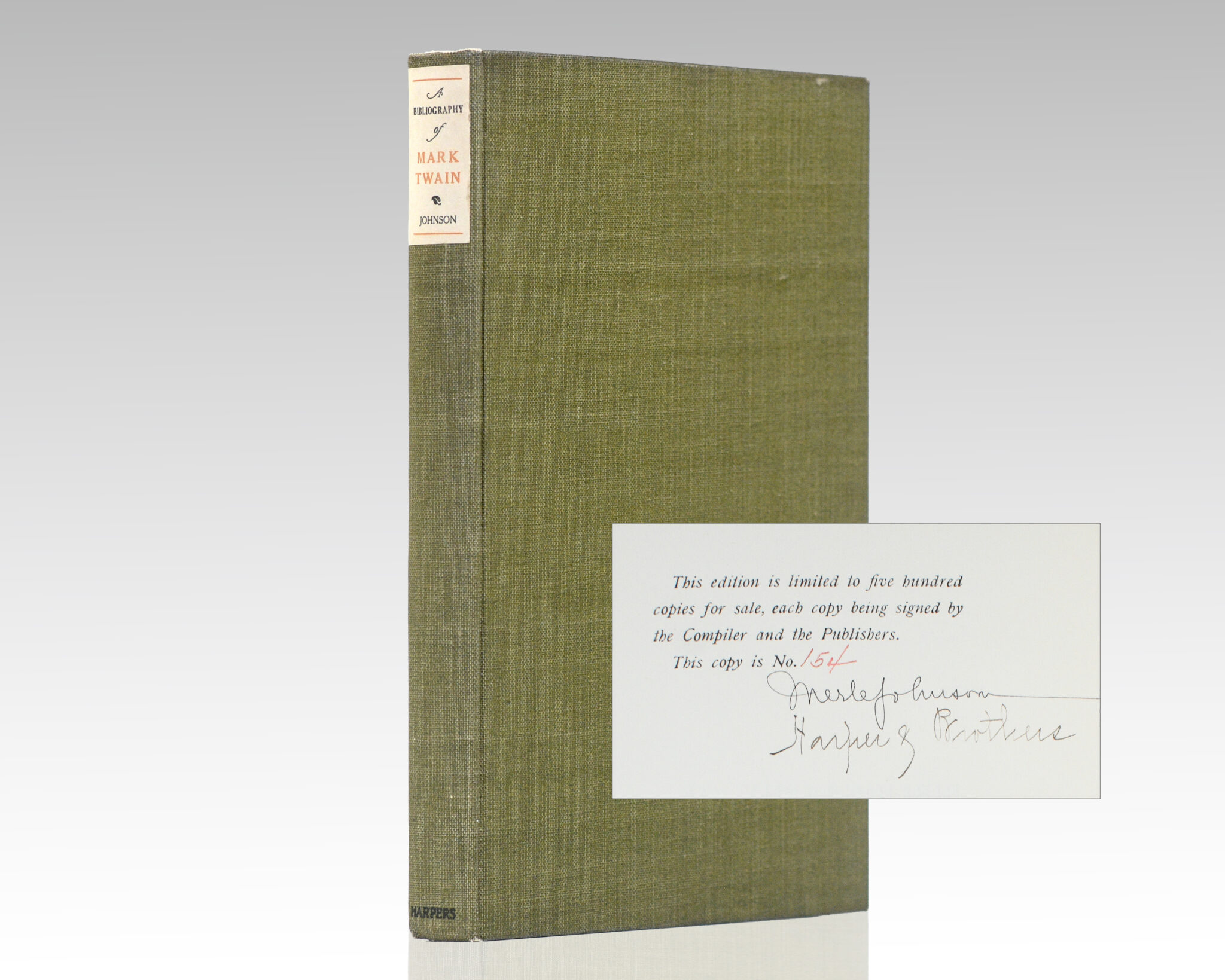 A Bibliography of the Work of Mark Twain: Samuel Langhorne Clemens.