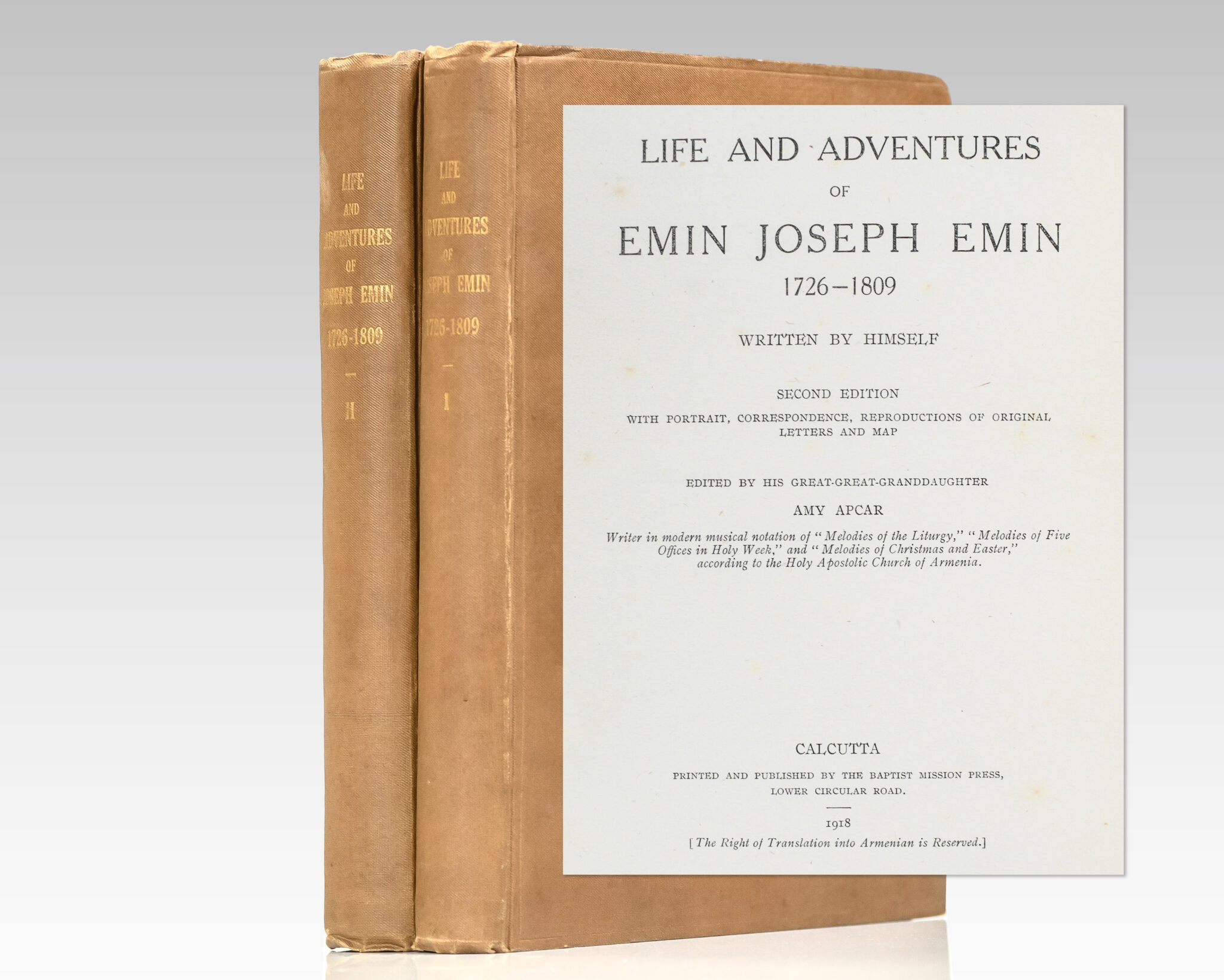 The Life and Adventures of Joseph Emïn 1726-1809, an Armenian.