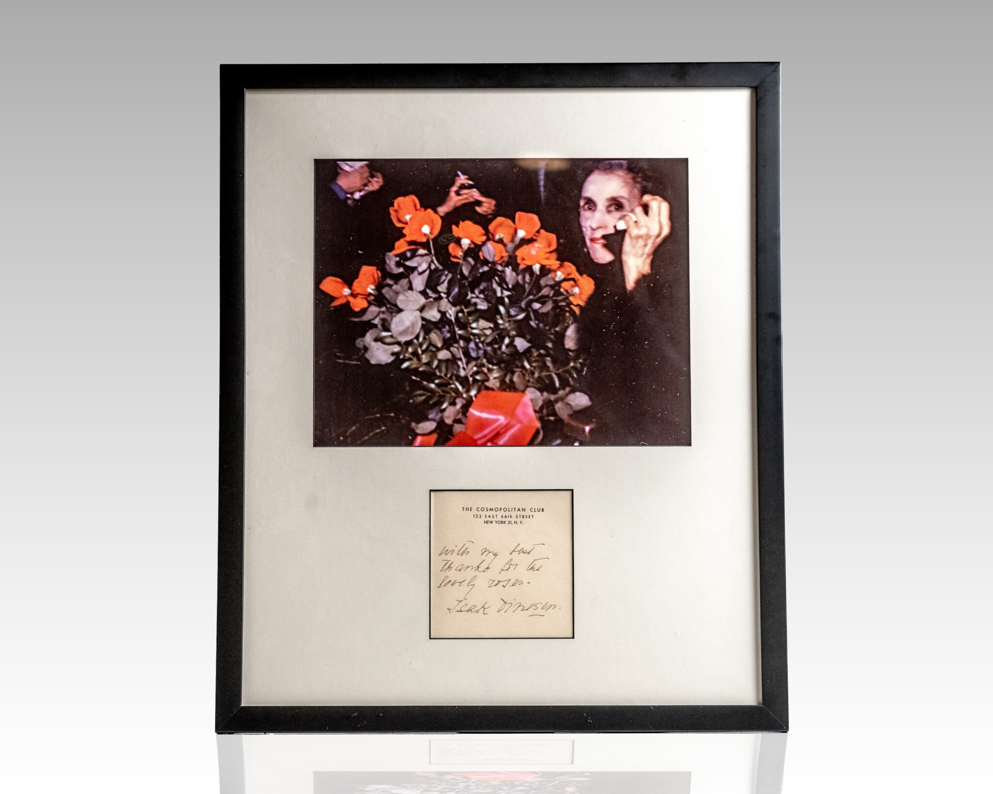 Isak Dinesen Autograph Note Signed.