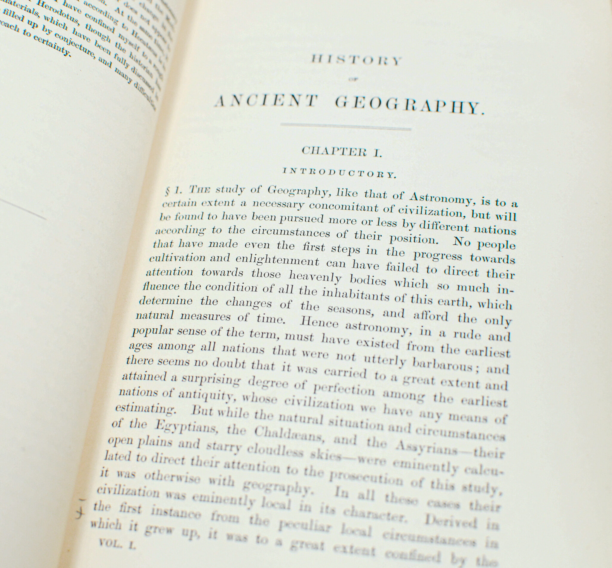 A History of Ancient Geography: Among the Greeks and Romans from the Earliest Ages Till the Fall of the Roman Empire.