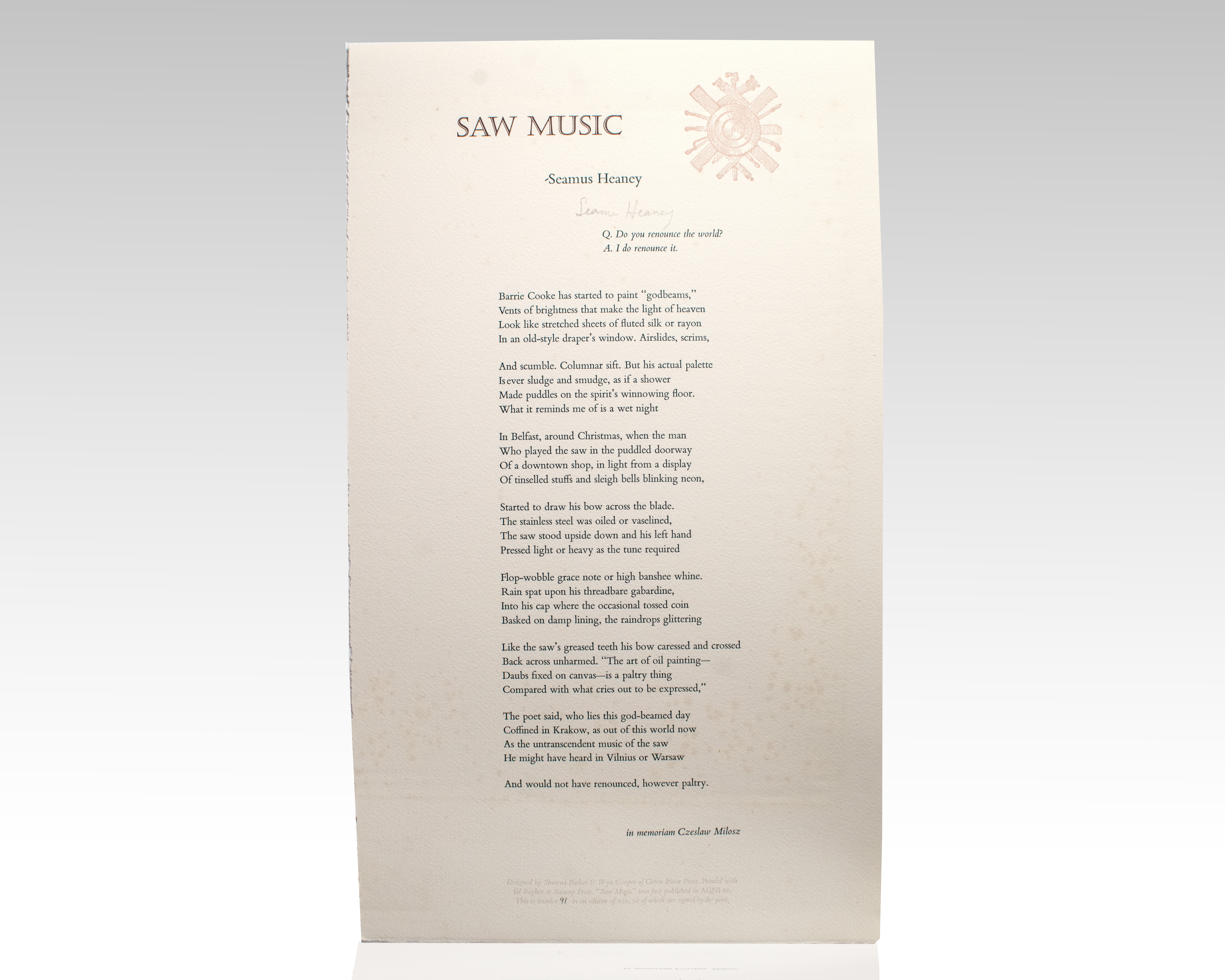 Saw Music Broadside.