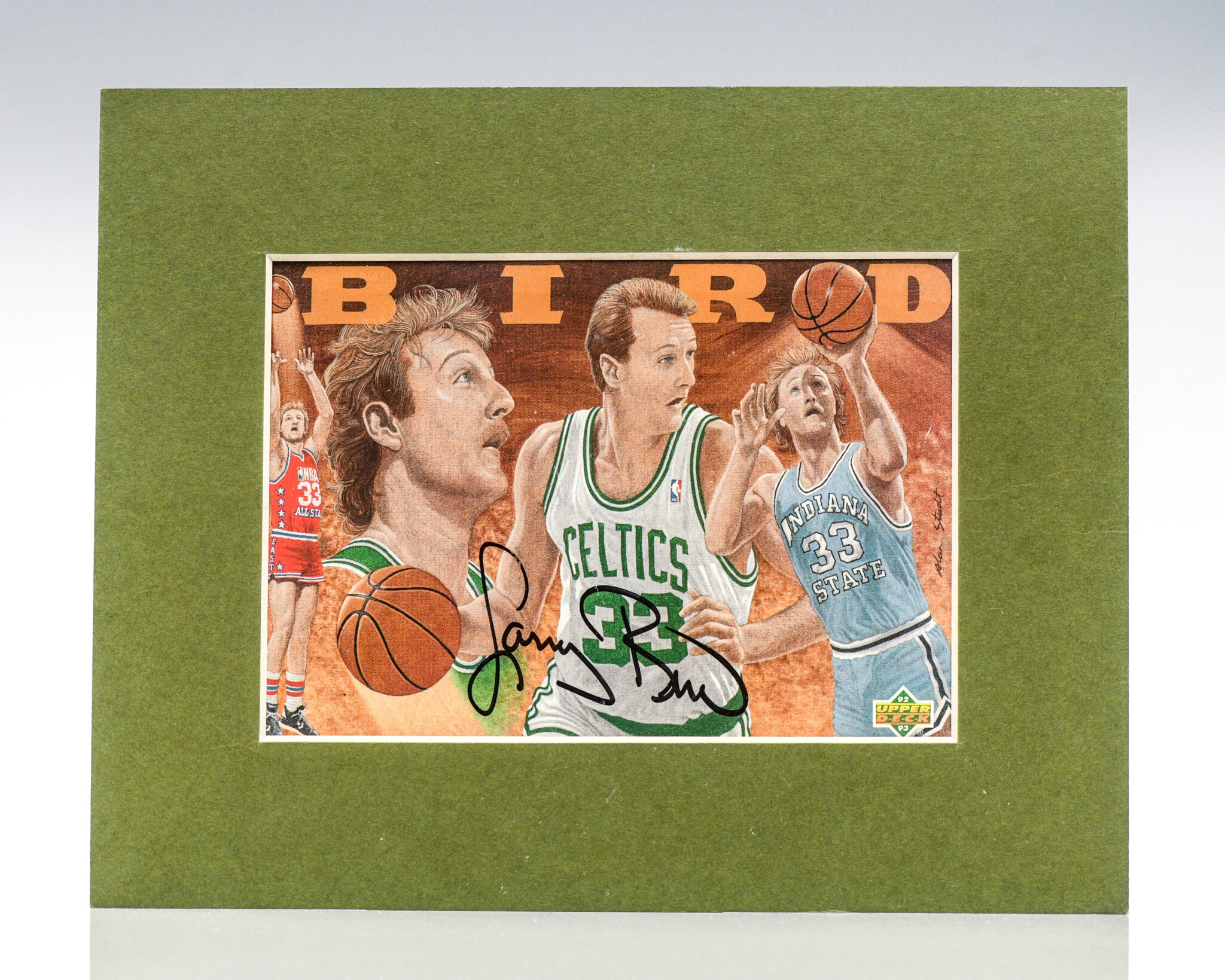 Larry Bird Signed Upper Deck 1992-93 Art Card.