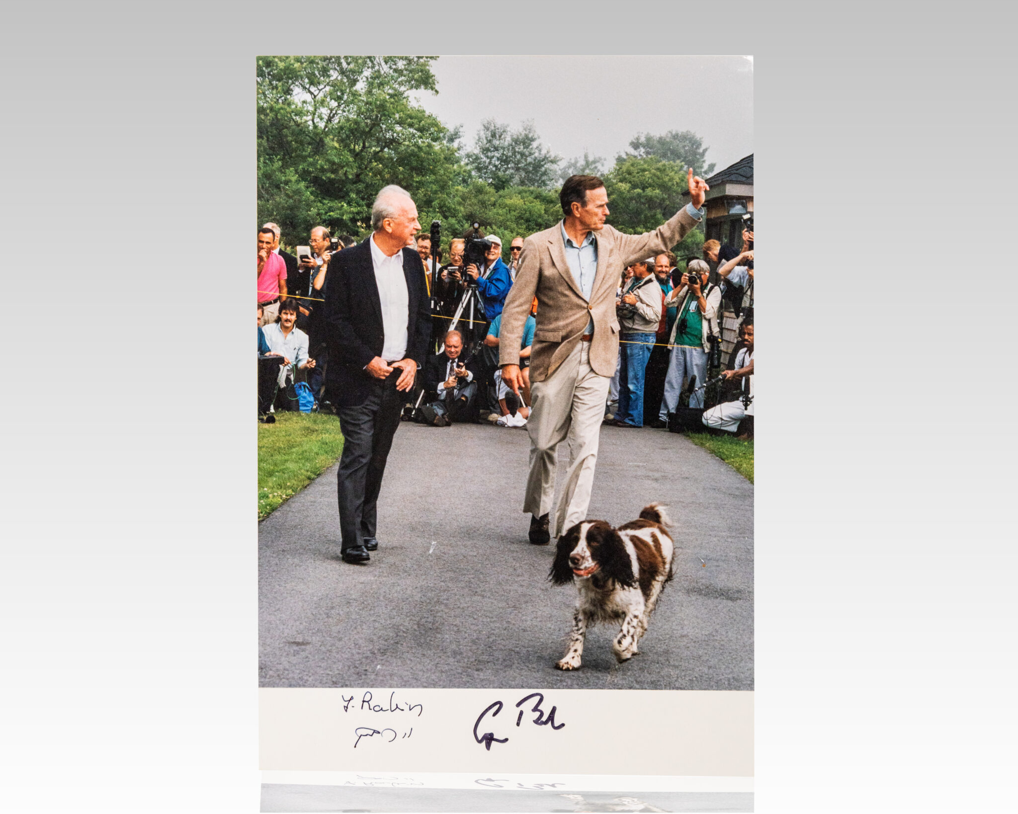 George H.W. Bush and Yitzhak Rabin Signed Photograph.