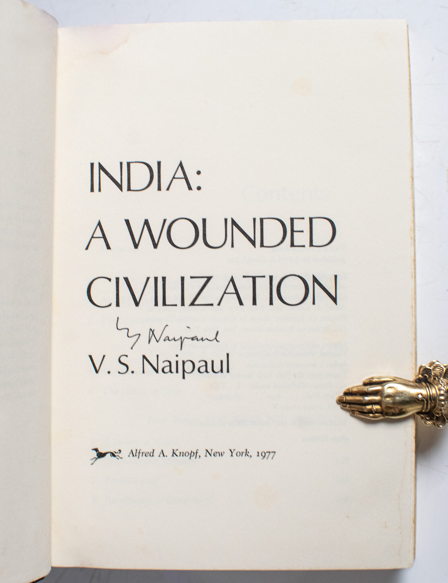 India: A Wounded Civilization.