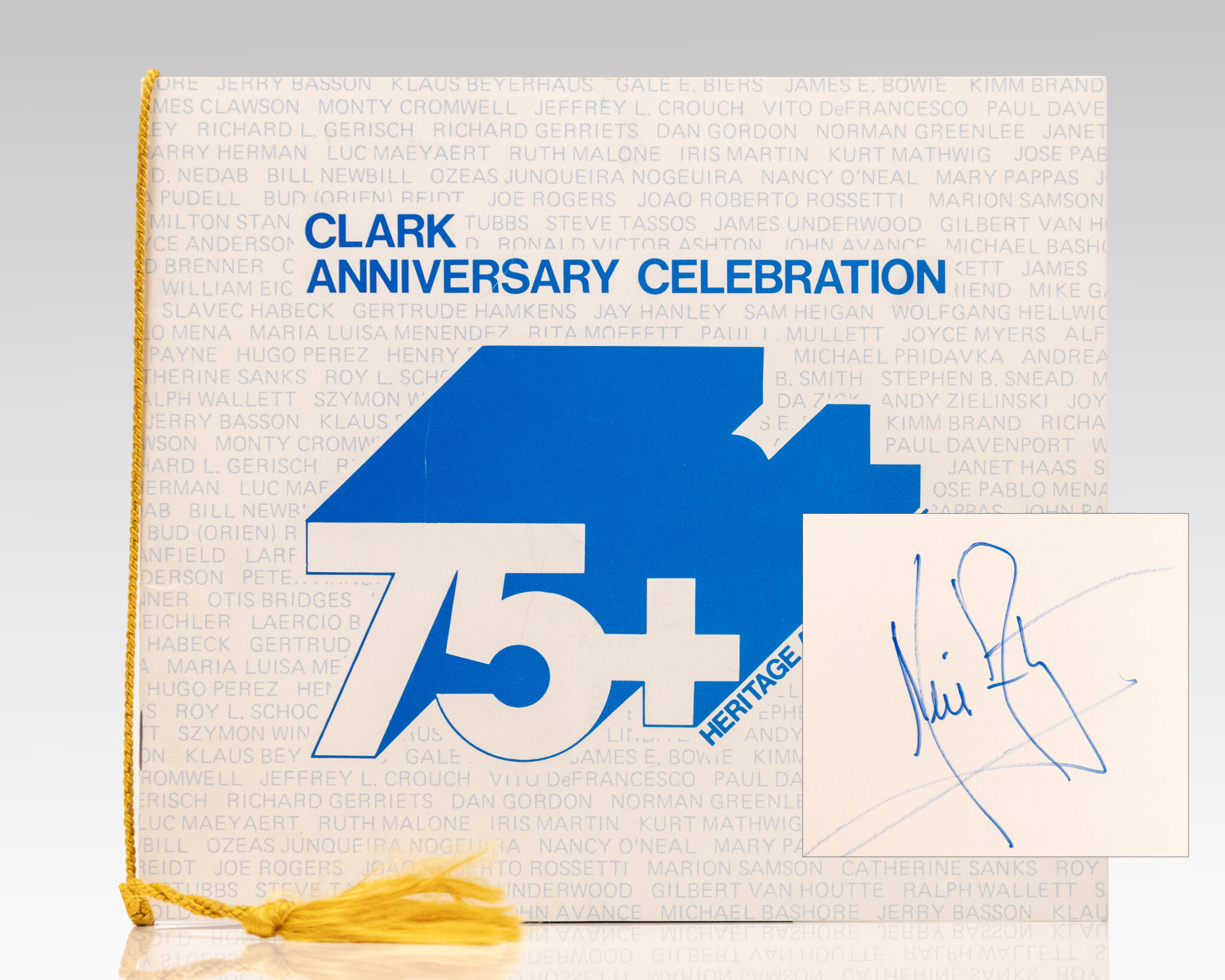 Neil Armstrong Twice Signed Clark Anniversary Celebration Program.