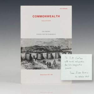 Commonwealth: Essays and Studies, J.M. Coetzee, Waiting For the Barbarians.