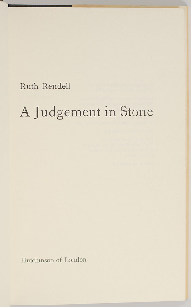 A Judgement in Stone.