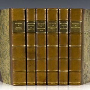 The Organon or, Logical Treatises of Aristotle; History of Animals of Aristotle and His Treatise on Physiognomy; The Treatises of Aristotle on the Parts and Progressive Motion of Animals, His Problems and His Treatise on Indivisible Lines; The Great, and Eudemian, Ethics, The Politics, and Economics of Aristotle; The Rhetoric, Poetic, and Nicomachean Ethics of Aristotle; The Metaphysics of Aristotle.