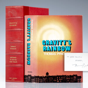 First edition of Gravity's Rainbow; inscribed by Thomas Pynchon to his editor Herb Yellin.