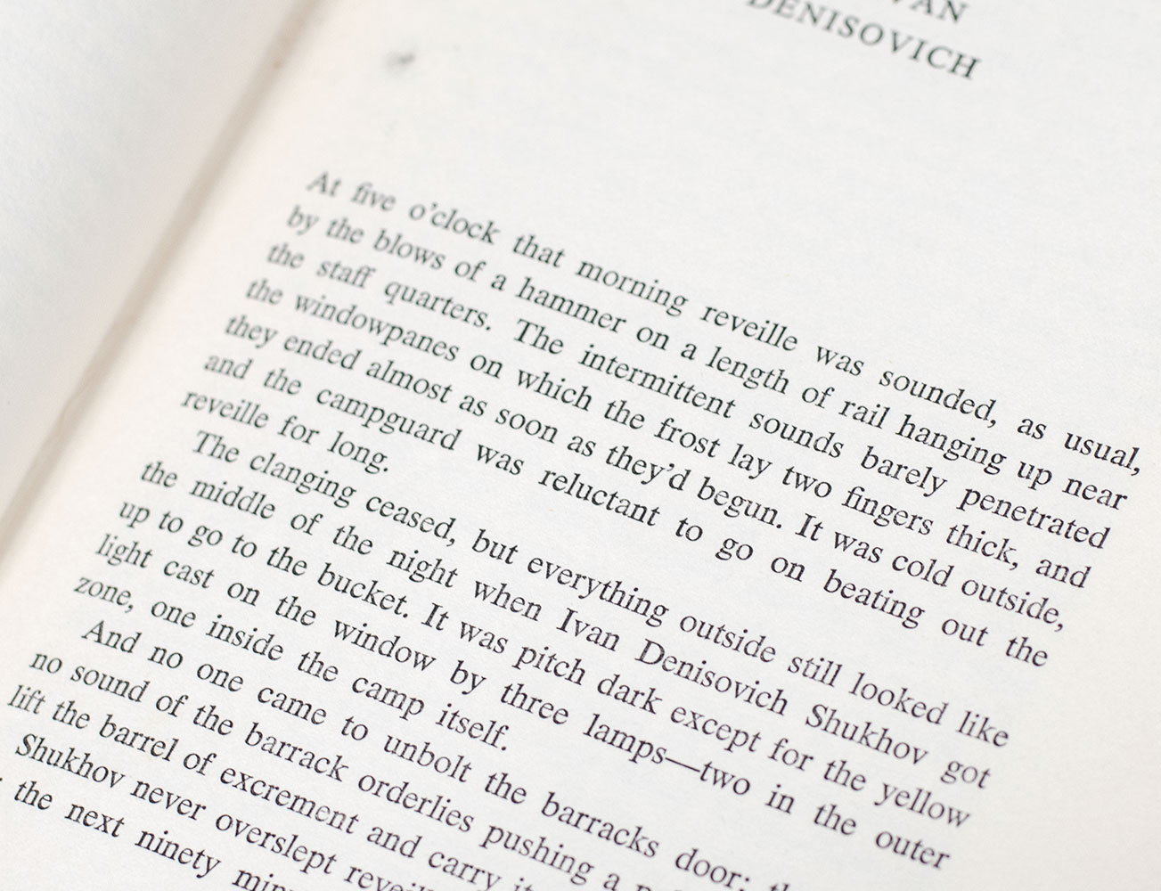 One Day in the Life of Ivan Denisovich.