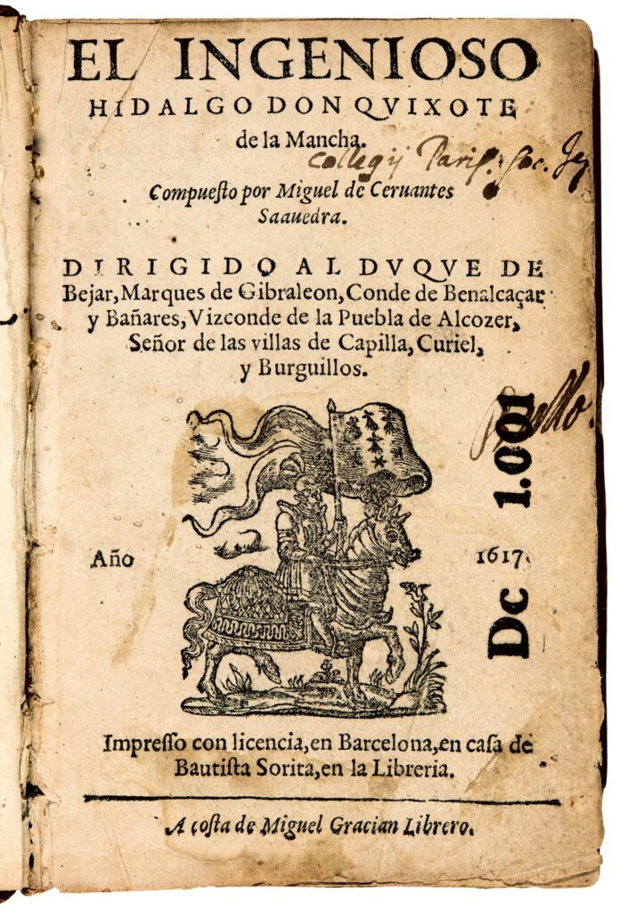 First Part of El Ingenioso Hidalgo Don Quixote de la Mancha. Barcelona, 1617.