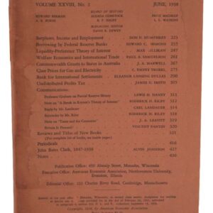 The American Economic Review: June 1938