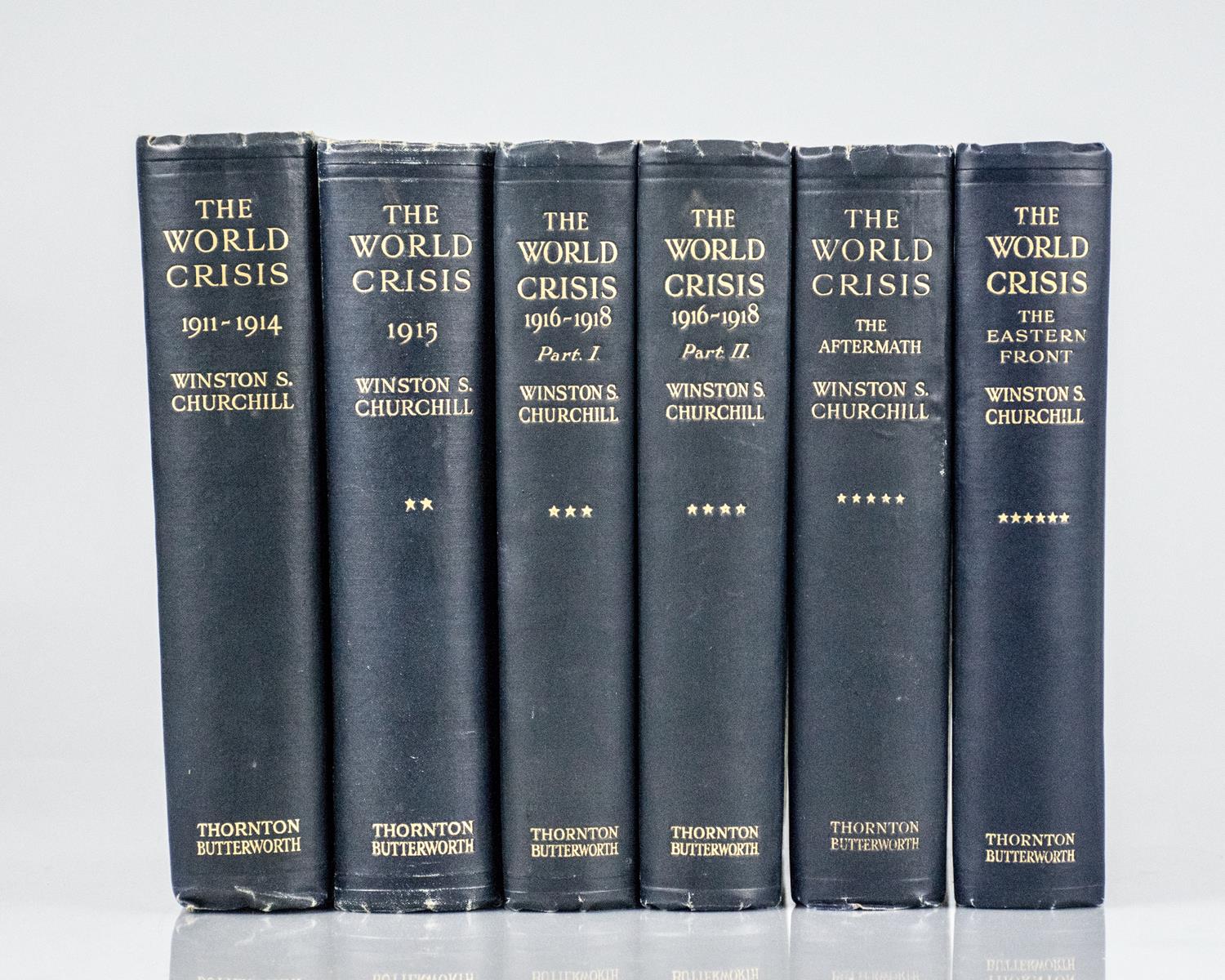 The World Crisis 1911-1914; The World Crisis 1915; The World Crisis 1916-1918 Part One and Part Two; The World Crisis. The Aftermath; The World Crisis. The Eastern Front