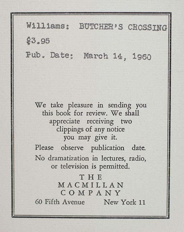 Butcher's Crossing. - Image 3