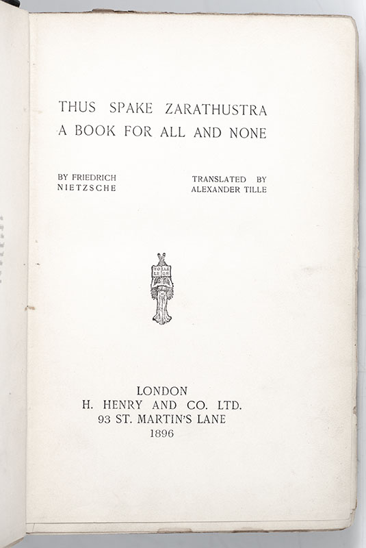 Thus Spake Zarathustra: A Book for All and None