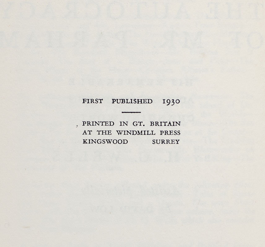 The Autocracy of Mr. Parham: His Remarkable Adventures in this Changing World