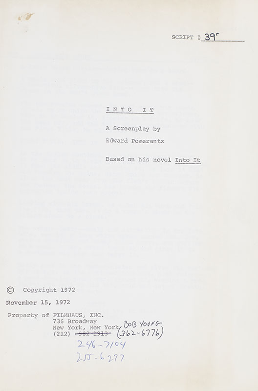 Sylvia Miles Original Working Script Collection.