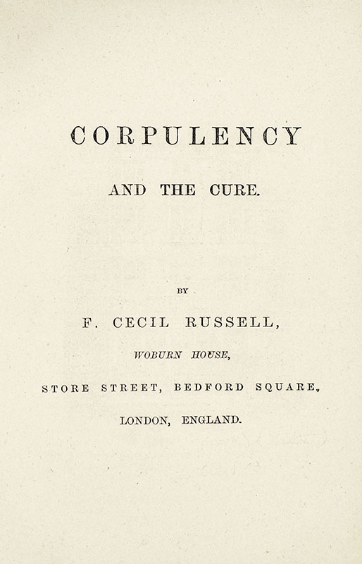 Corpulency and the Cure.