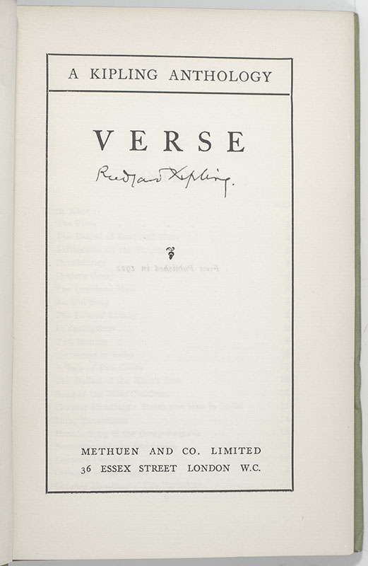 A Kipling Anthology: Verse. - Image 2