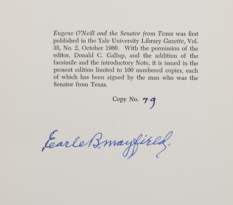 Eugene O'Neill and the Senator From Texas.