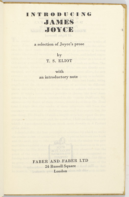 Introducing James Joyce: A Selection of Joyce's Prose. - Image 2