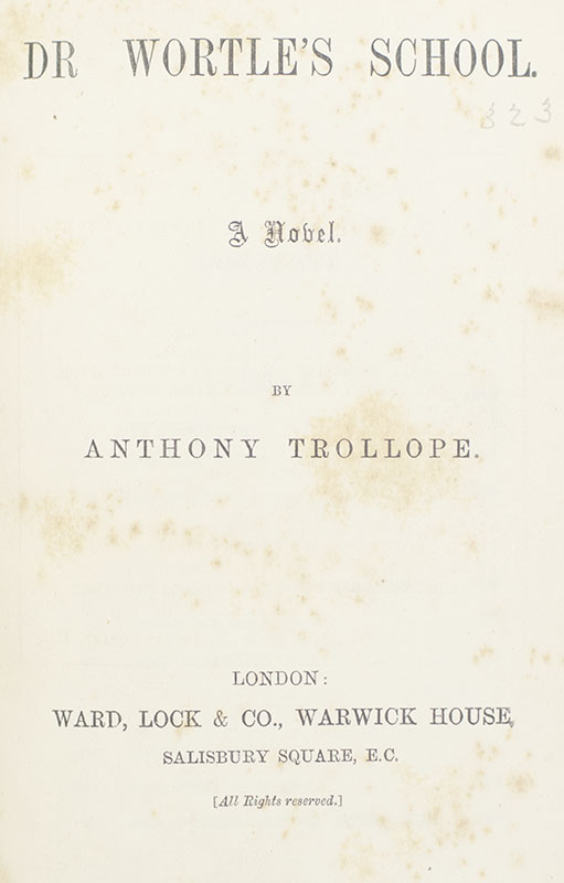 Dr. Wortle's School. A Novel. - Image 2