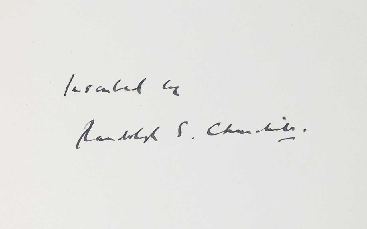 Arms and the Covenant. Speeches by The Right Hon. Winston S. Churchill. Compiled by Randolph S. Churchill.