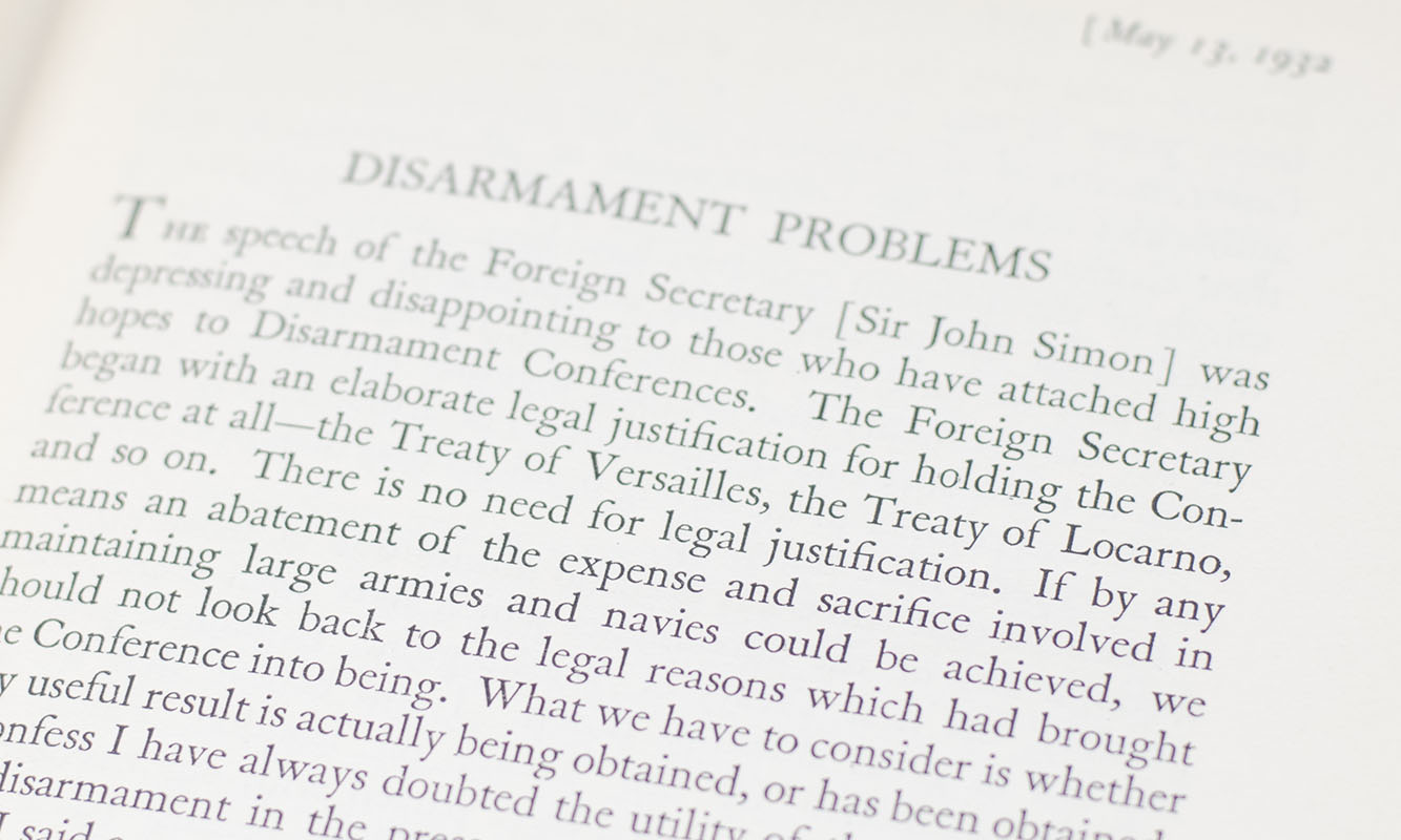 Arms and the Covenant. Speeches by The Right Hon. Winston S. Churchill. Compiled by Randolph S. Churchill.