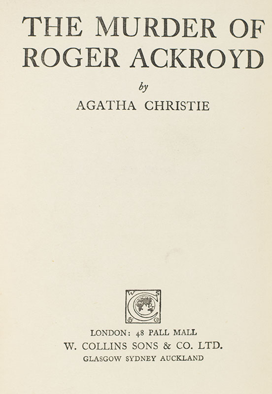 The Murder of Roger Ackroyd.