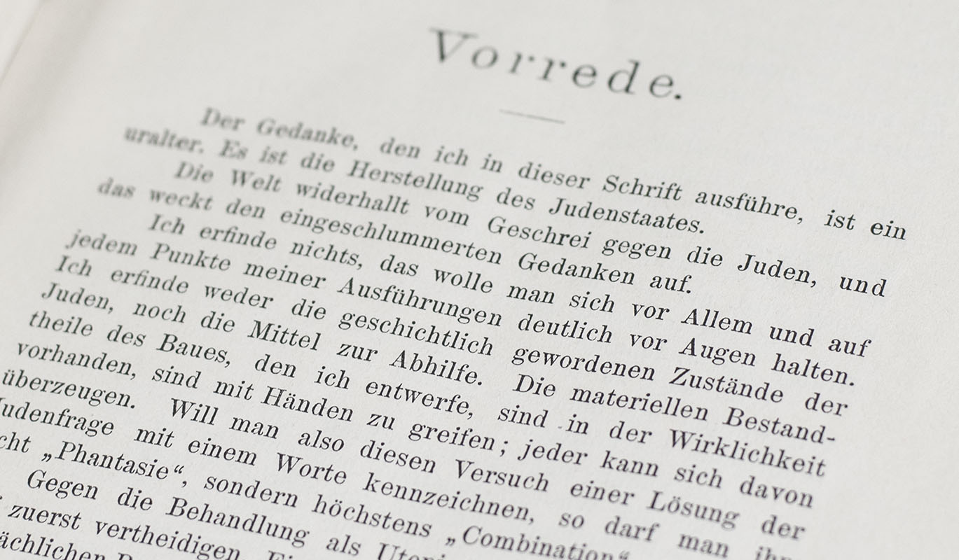 Der Judenstaat: Versuch Einer Modernen Lösung Der Judenfrage.
