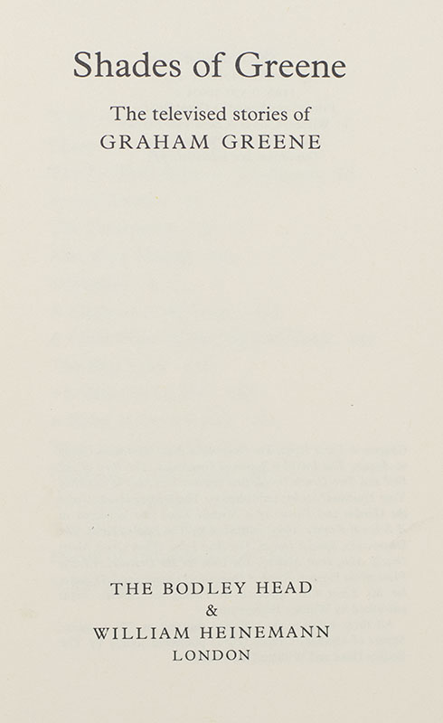 Shades of Greene: The Televised Stories of Graham Greene. - Image 2