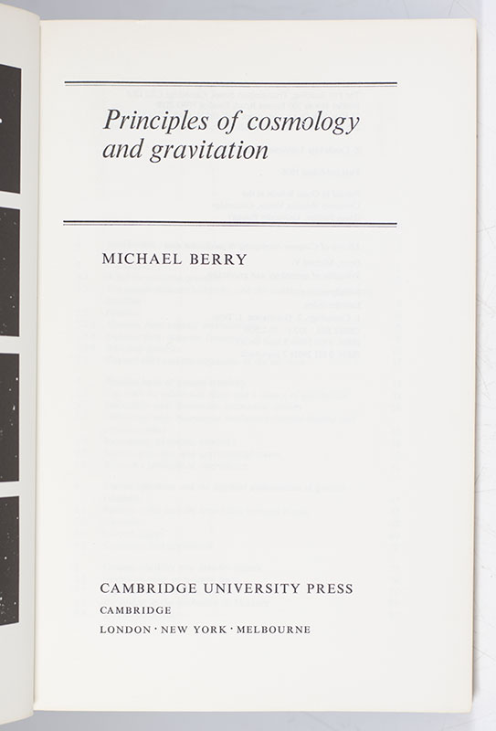 Principles of Cosmology and Gravitation.