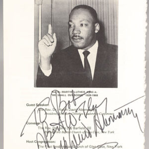 Ralph David Abernathy Signed Martin Luther King Jr. Memorial Service.