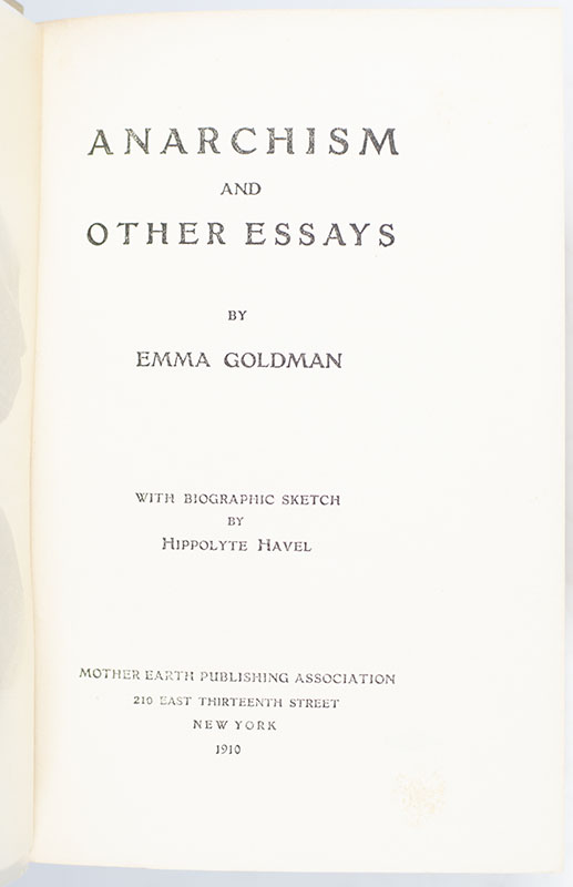 Anarchism and Other Essays.