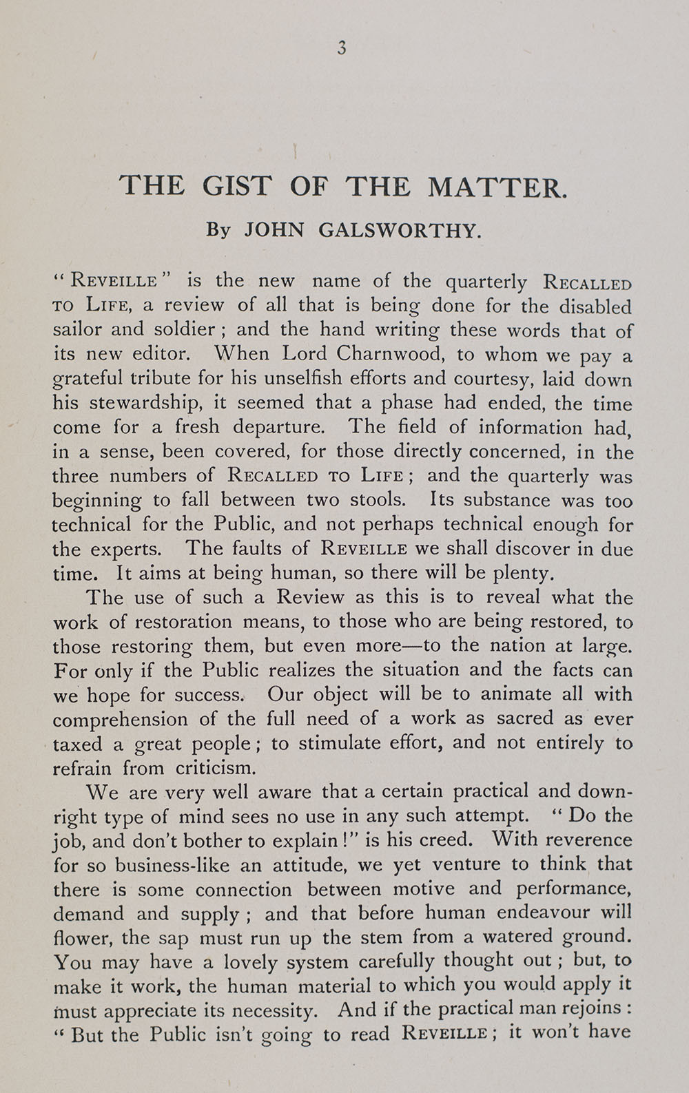 Reveille: Devoted to the Disabled Sailor & Soldier.