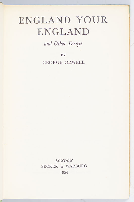 England Your England and Other Essays.