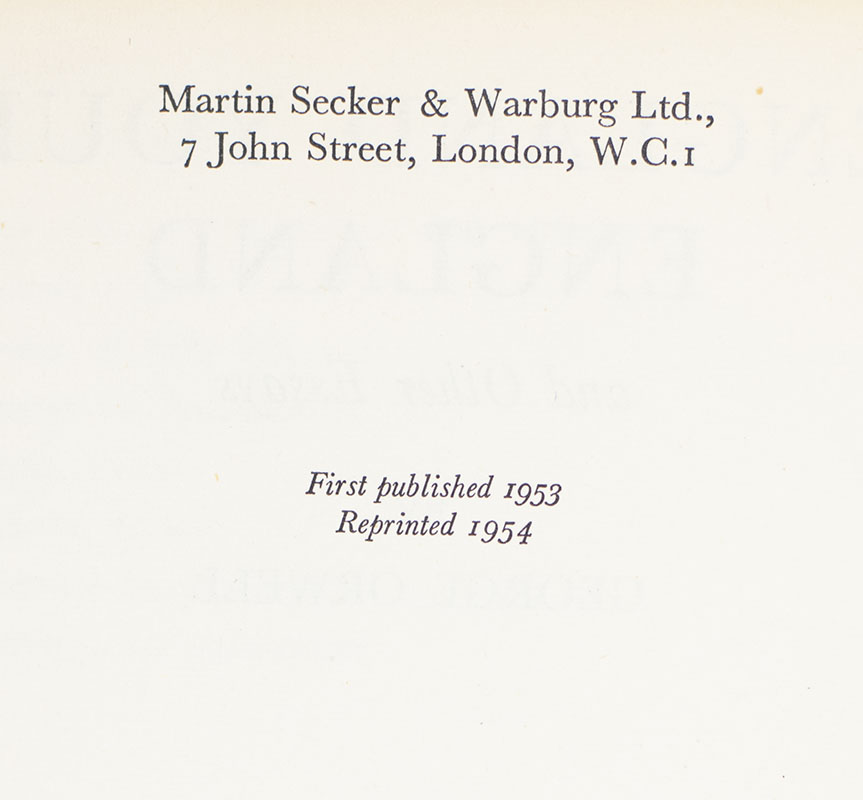 England Your England and Other Essays.