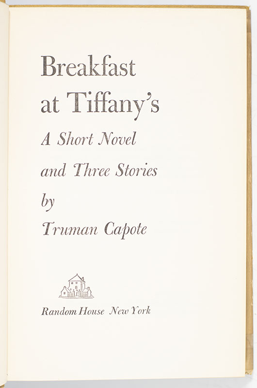 Breakfast At Tiffany's. A Short Novel and Three Stories. - Image 2