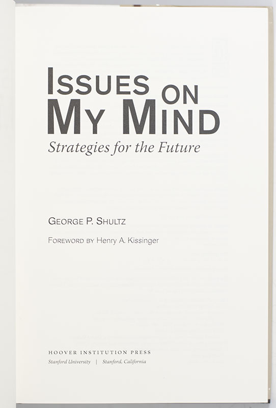 Issues on My Mind: Strategies for the Future.