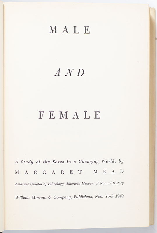 Male and Female: A Study of the Sexes in a Changing World.