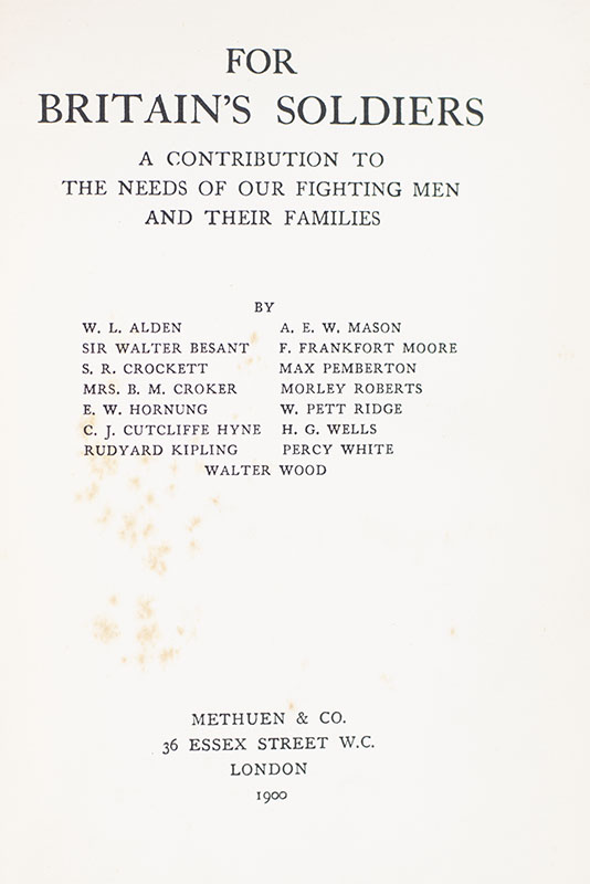 For Britain's Soldiers: A Contribution to the Needs of our Fighting Men and Their Families.