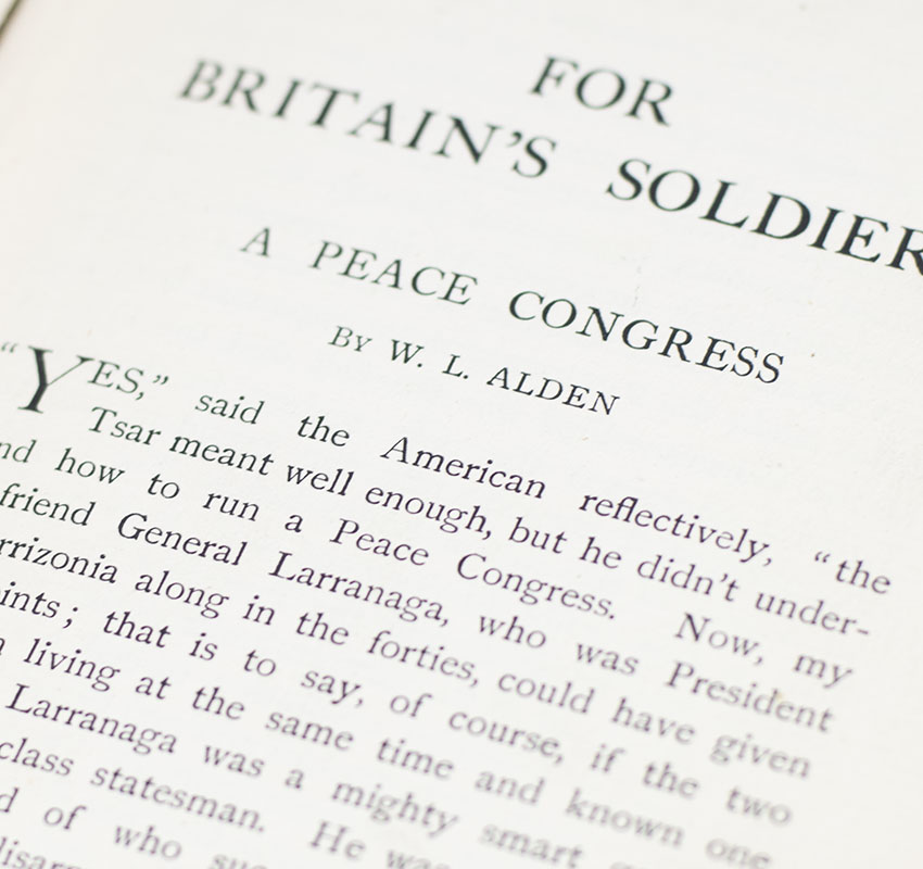 For Britain's Soldiers: A Contribution to the Needs of our Fighting Men and Their Families.