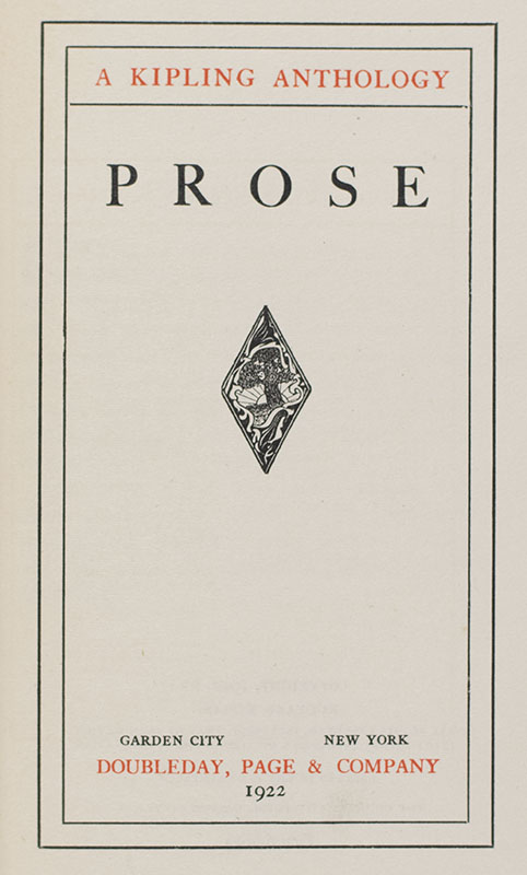 Kipling Anthology: Prose and Verse.