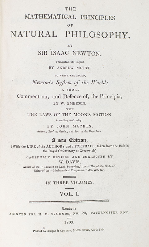 The Mathematical Principles of Natural Philosophy.