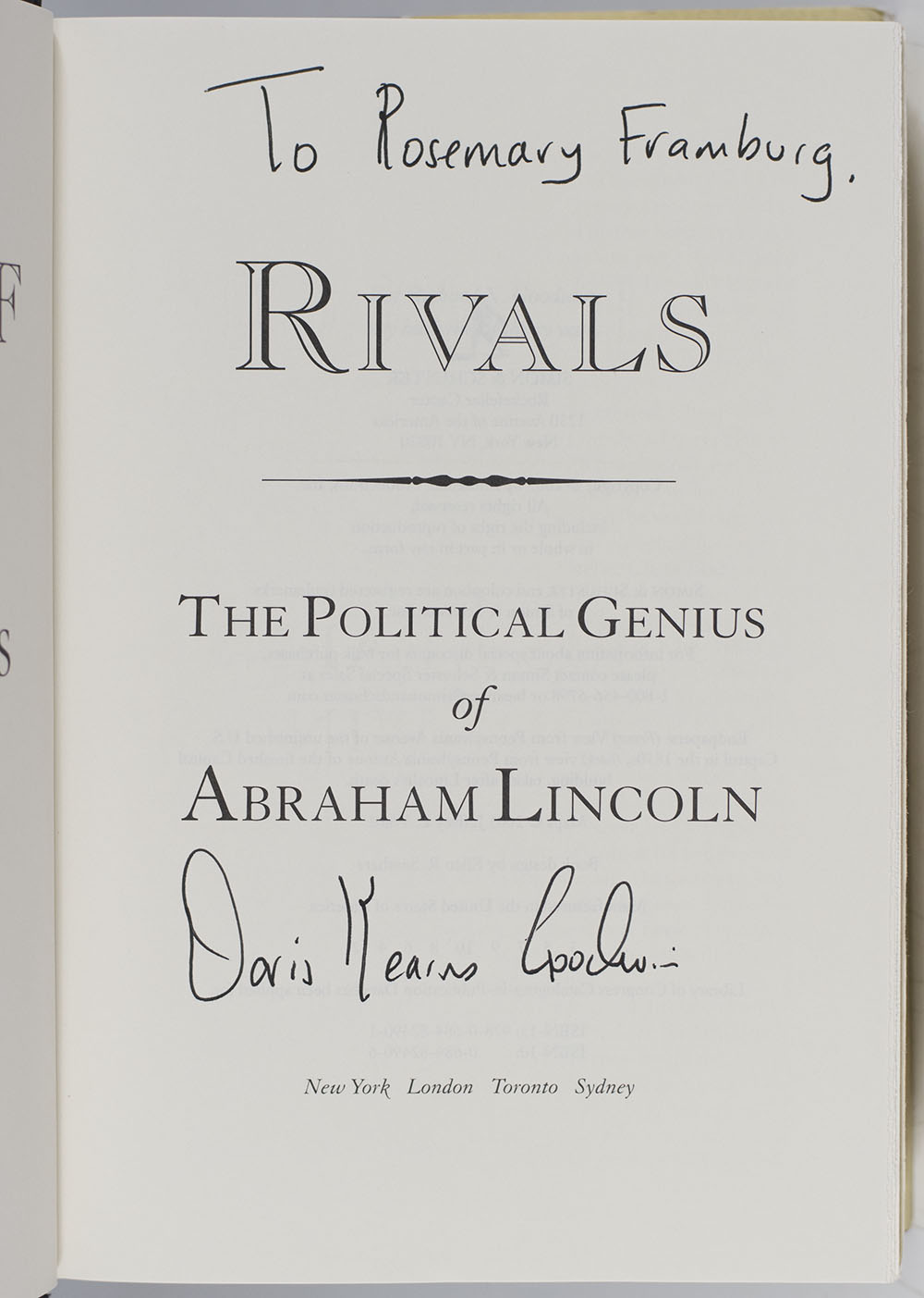Team of Rivals: The Political Genius of Abraham Lincoln.