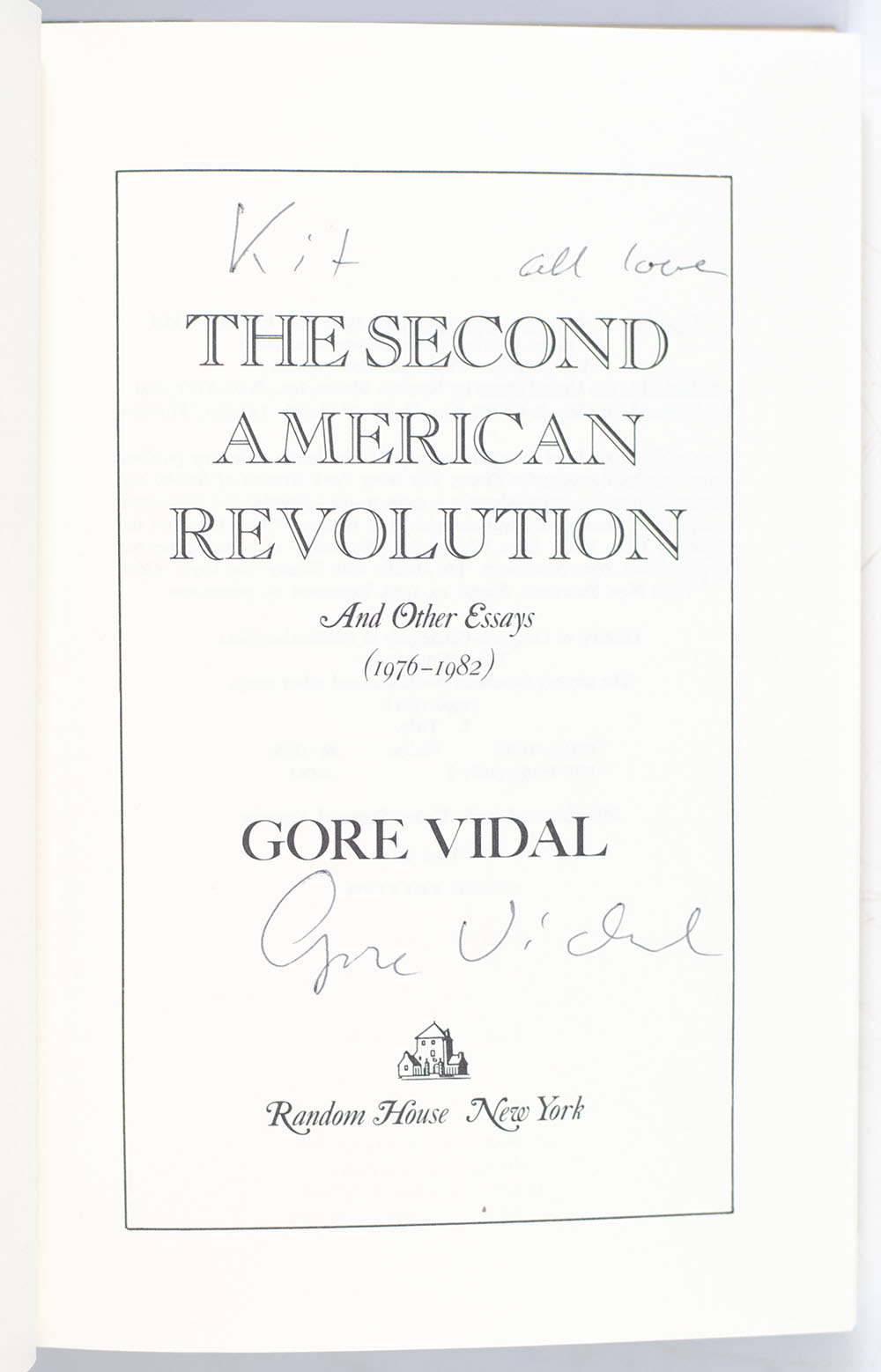 The Second American Revolution and Other Essays (1976-1982).